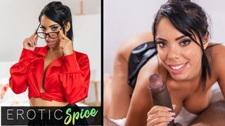 Stunning brunette with a banging body fucks her housemates big black cock - porn video