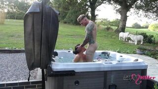 passionate outdoor sex in hot tub on naughty weekend away - porn video