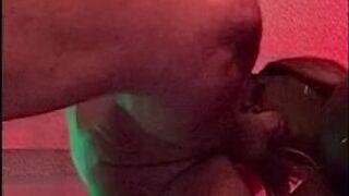 Big Titty Ebony Grad Student Bending Over Loft Railing For Hard White Cock - porn video