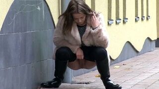 Babe In Boots Pees In Suburbs - porn video